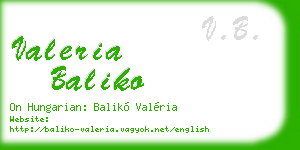 valeria baliko business card
